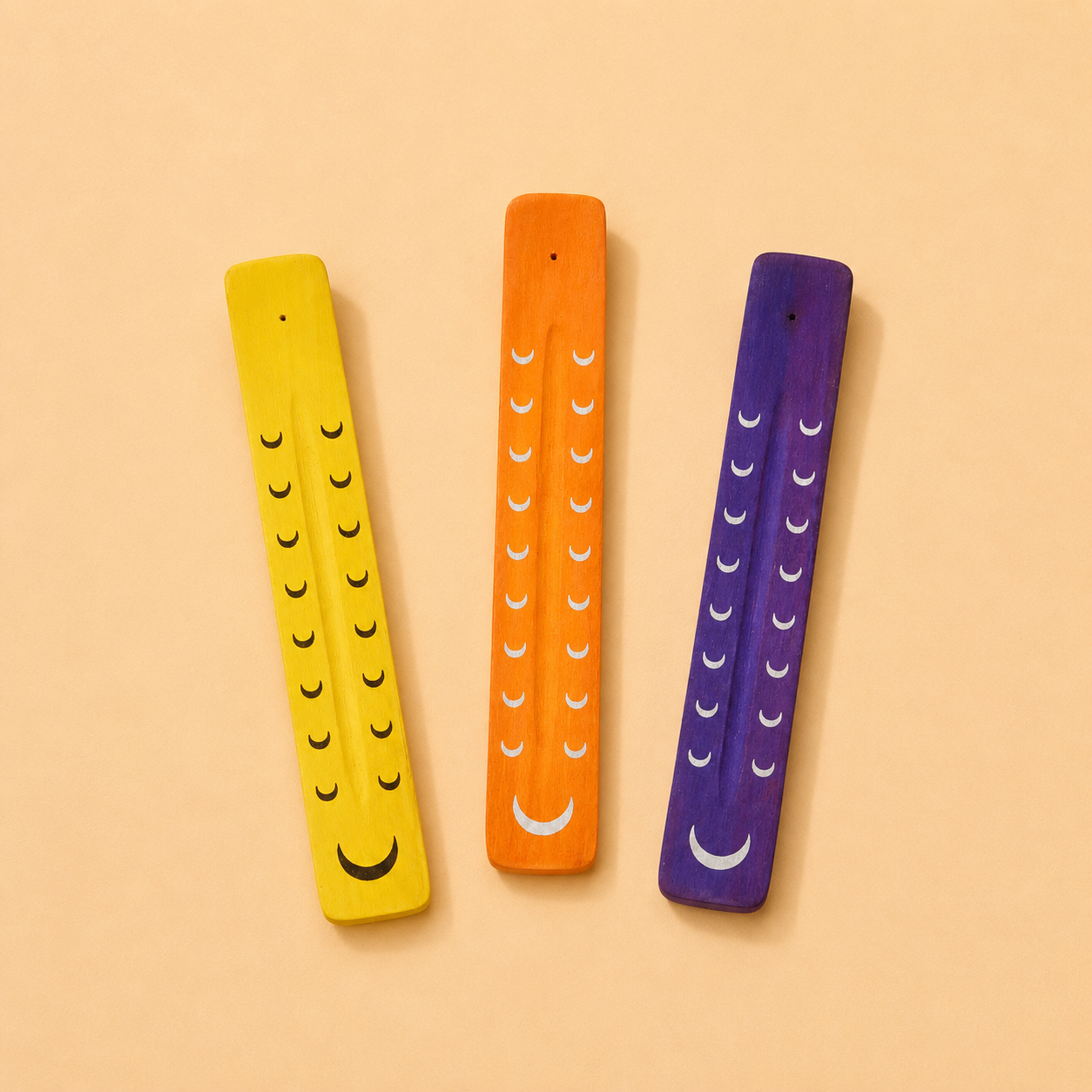 Moon Mango Wood Incense Holder