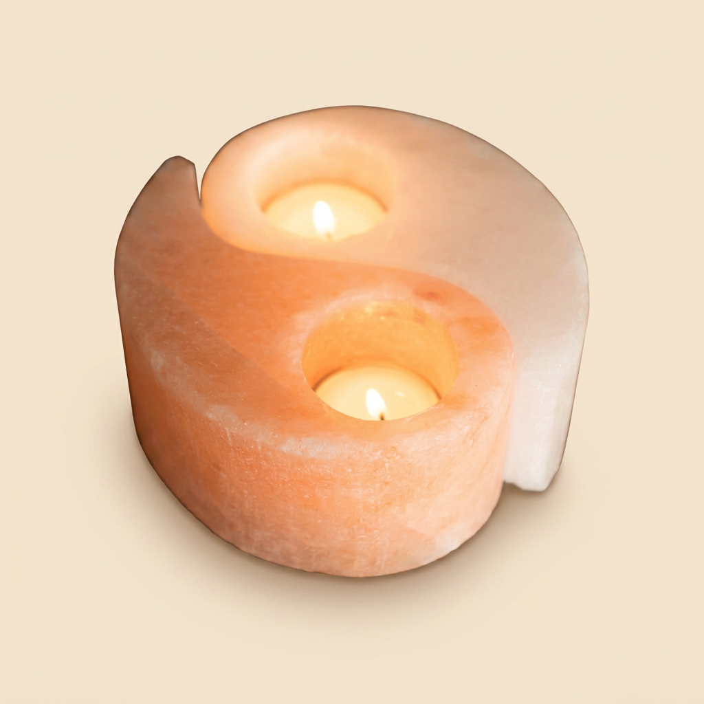 Yin Yang Himalayan Salt Tealight Holders